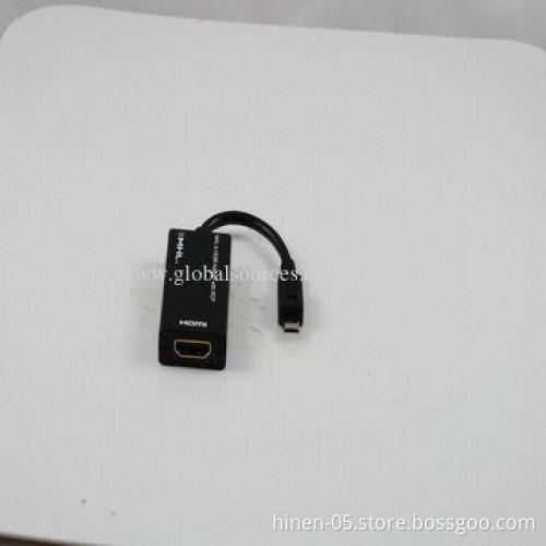 MHL to HDMI Adapter with RCP, Supports 720P/60Hz, 1,080i/60Hz, 1,080P/24/30/60Hz HDMI Resolution